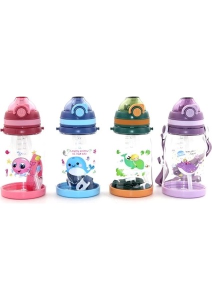 Buğz Renkli Pipetli Suluk 550 ml