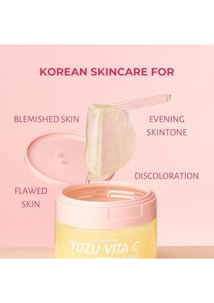 Lalarecipe Yuja, Glutatyon ve Niacinamide Içeren Tonikli Ped Lala Recipe Yuzu Vita C Ampoule Pad