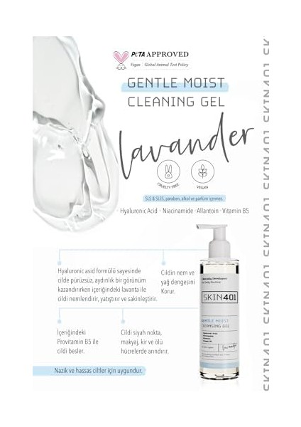 SKIN401 Nemlendirici Tazelik ve Parlaklık Veren Yüz Temizleme Jeli 200ML
