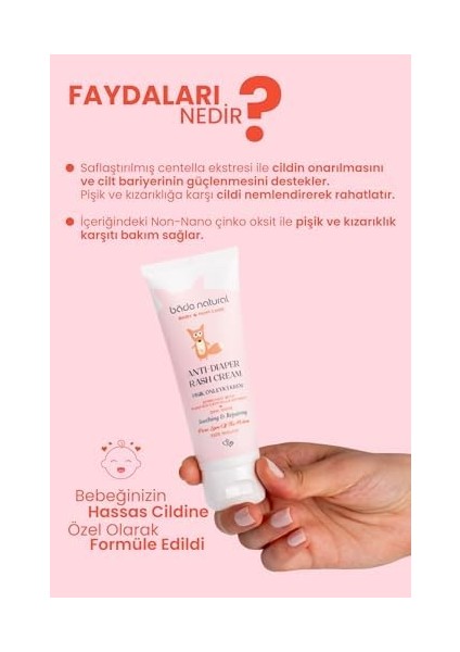 Bade Natural Pişik ÖNLEYICI%100 Doğal Krem 75 ml