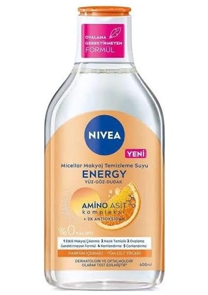 Nıvea Mıcellar Makyaj Temizleme Suyu Energy Tüm Ciltler 400 ml