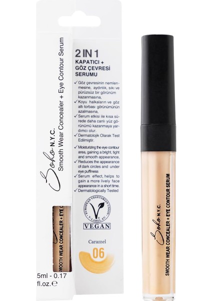 Soho N.y.c. Göz Altı Morluk ve Torba Için Serum ve Kapatıcı 5 Ml- No:6 Caramel modelleri