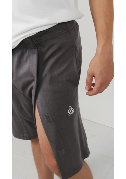 Adaptif Gri Yatan Hasta Bakım ve Tedavi Şortu