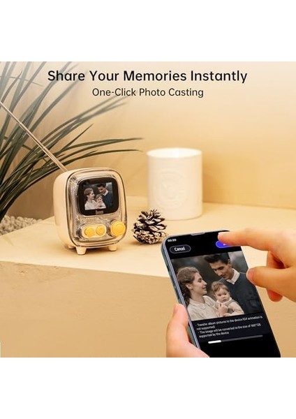 Tiivoo-2 Fm Radyo Bluetooth Hoparlör Çalar Saatli, Art Retro Mini Küçük Sevimli Kablosuz Hoparlör, Dekor Parti Ofis Ev Masası Yatak Odası Mutfak Dış Mekan Için Uygun, Krem modelleri