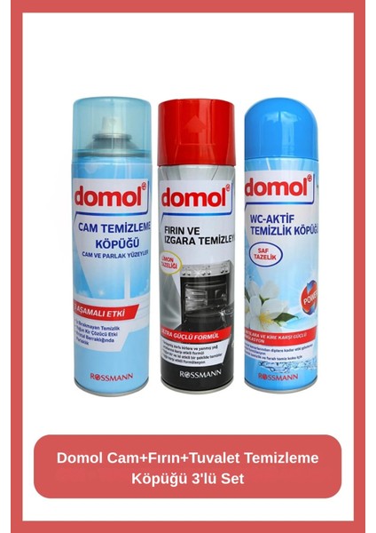 Cam+Fırın+Tuvalet Temizleme Köpüğü 3'lü Set
