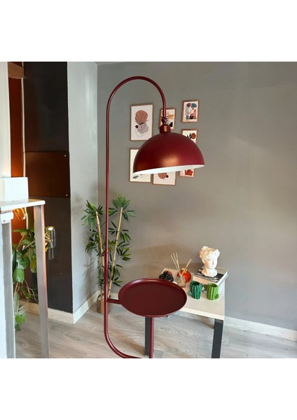 Vişne Çürüğü Lambader Hareketli Başlık Sehpalı Modern Dekoratif Metal Oturma Odası Çalışma Odası