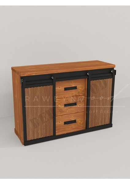 Vega Doğal Ahşap Sürgülü Çemeceli Konsol 150CM modelleri