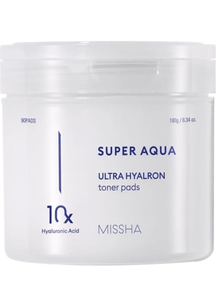 Mıssha 10 Farklı Hyaluronik Asit Kompleksi Içeren Arındırıcı Tonik Pad Super Aqua Ultra Hyalron Toner Pads