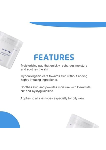 Mıssha 10 Farklı Hyaluronik Asit Kompleksi Içeren Arındırıcı Tonik Pad Super Aqua Ultra Hyalron Toner Pads fiyatları
