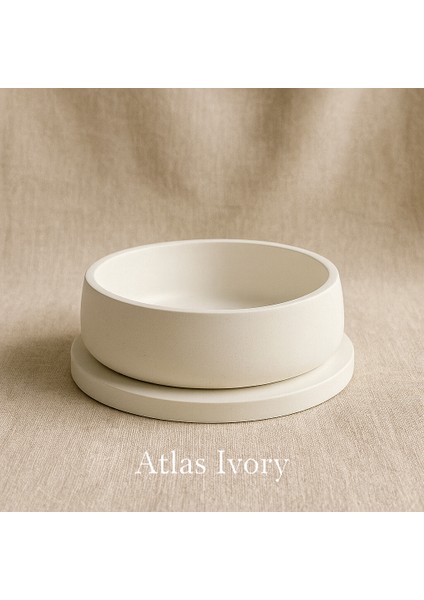 Atlas Ivory Dekoratif Tabak & Kase Seti