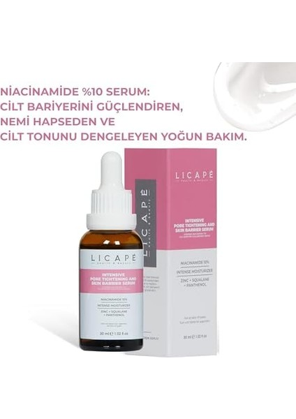 Gözenek Sıkılaştırıcı ve Cilt Bariyeri Güçlendirici Niacinamide%10 Serum 30ML