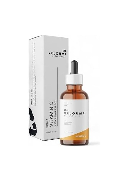 The Veloume Laboratories, C Vitamini Cilt Bakım Serumu, Aydınlatıcı ve Ton Eşitleyici, 30ML (Vitamin C 20%)