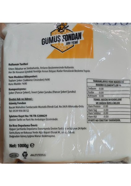 Bulancak Fondan Şekeri Kek Arı Yemi 5 Ad. fiyatları