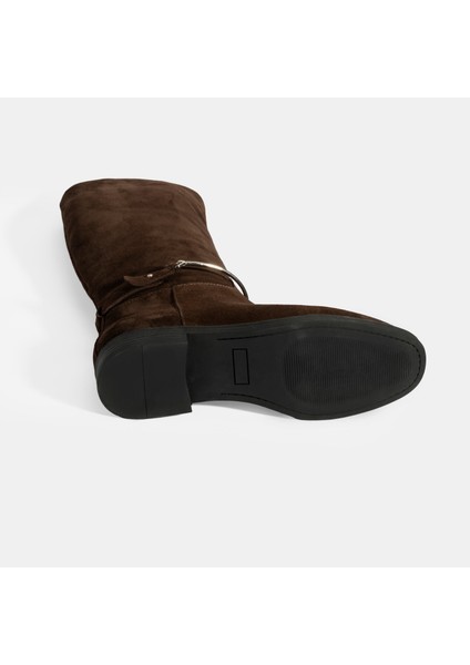 Kadın Kahve Metal Detaylı Deri Süet Çizme fırsatları