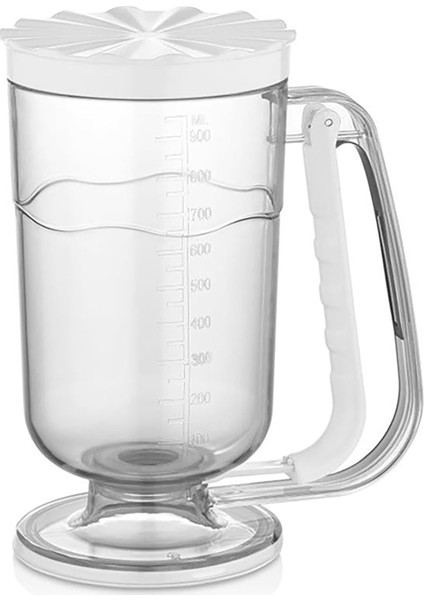 Ölçekli Hamur Porsiyonlayıcı Aparat, Pankek Kek Dağıtıcı, Ölçülü Krema Akıtma Dökme Aleti (Beyaz)