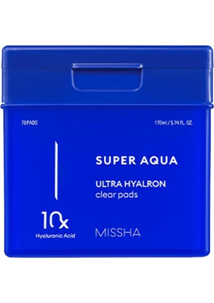 Mıssha Peeling Etkili Nemlendirici Cilt Bakım Pedi Super Aqua Ultra Hyalron Clear Pads
