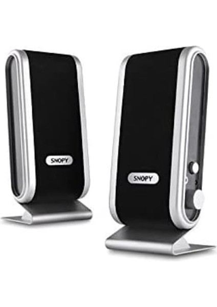 SN-820 2.0 LCD Ince Tasarım USB Speaker, Siyah/gümüş