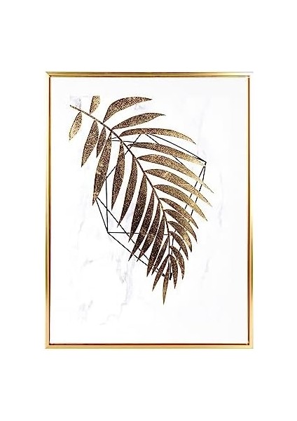 Renk Ahşap Çerçeveli Kabartmalı Yaprağı Kanvas Tablo -Beyaz 45X2,5X60 Cm. modelleri