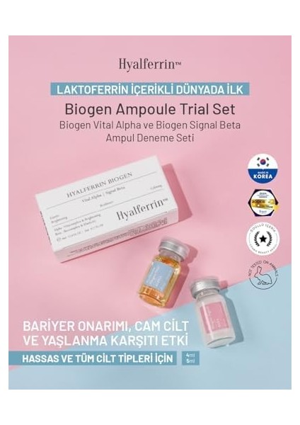 Hyalferrin Biogen Trial Ampoule Set | Cilt Bakım Ampul Seti Deneme Kiti fiyatları