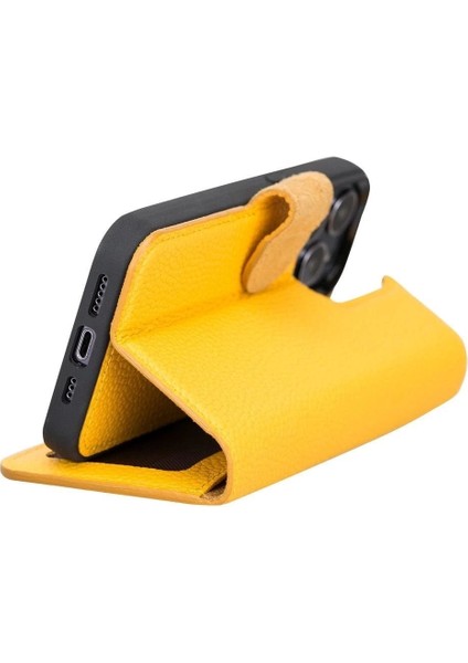 Buğz Apple iPhone 13 Pro Uyumlu Deri Cüzdanlı Kılıf FL12 Sarı modelleri
