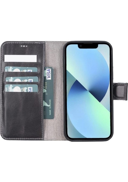 Buğz Apple iPhone 12 Pro Uyumlu Deri Cüzdanlı Kılıf VS4EF Gri fiyatları