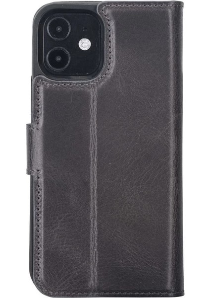 Buğz Apple iPhone 12 Pro Uyumlu Deri Cüzdanlı Kılıf VS4EF Gri fırsatları