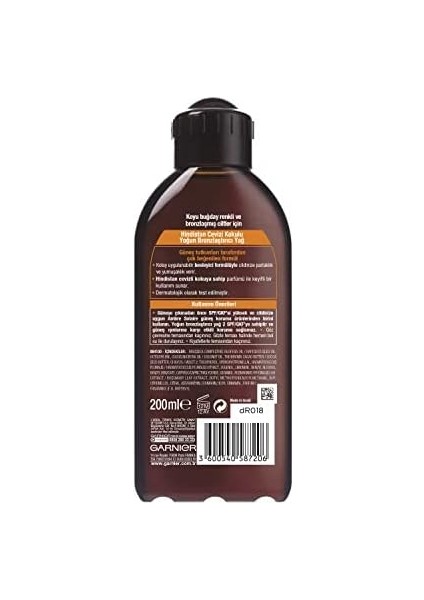 Garnier Ambre Solaire Ideal Bronzluk Bronzlaştırıcı Yağ (200 Ml) modelleri