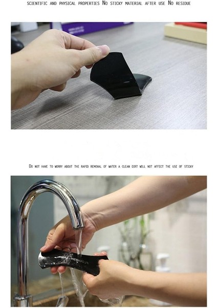 Siyah Flourish Lama Yeni Nesil Nanotech Güçlü Yapıştırıcı Sabitleyici Tutucu Pad 13.5 cm x 5.5 Cm, Yapışkanlı, Ev ve Araba Için modelleri