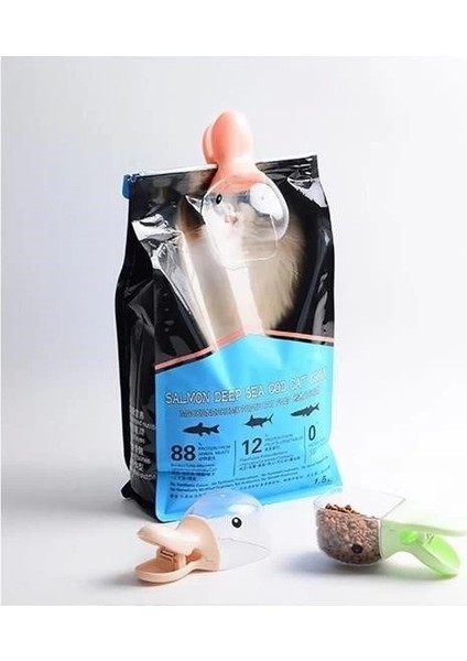 Buğz Ördek Tasarımlı Mandallı Tazelik Koruyan Ölçekli Kuru Mama Kaşığı Mama Ölçeği fırsatları