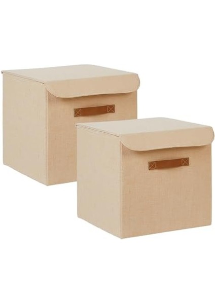 Textile 2&apos;li Jüt Kumaş Kutu Set 30 x 30 x 30 cm modelleri