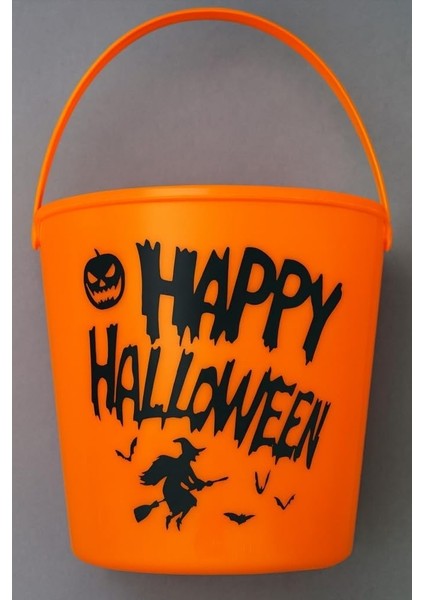 Halloween Işıklı Gövdeli Şeker Kovası Bal Kabağı Turuncu