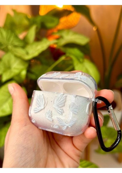 Pro - Pro2 ile Uyumlu Kelebekli Simli Kalın Şeffaf Silikon Kılıf - Beyaz