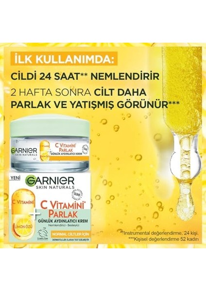 Garnier C Vitamini Parlak Günlük Aydınlatıcı Nemlendirici Krem 50ML modelleri