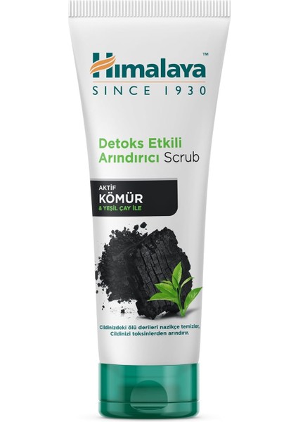 Himalaya Since 1930 Detoks Etkili Arındırıcı Yüz Temizleyici Scrub, Aktif Kömür, Yeşil Çay, Parabensiz, Tüm Ciltler 75ML