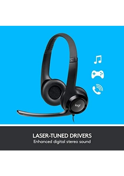 H390 Kablolu Kulak Üstü Mikrofonlu Kulaklık, Ses, Katlanabilir Gürültü Önleyici Mikrofon, Kablo Üzeri Denetimler, Siyah fiyatları