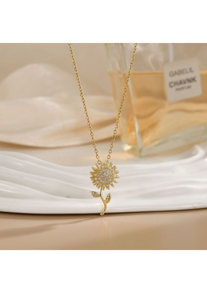 Yeni Kıdemli Işık Duygusu Lüks Mikro Set Zirkonya Bakır 18 Ayar Altın Kaplama Kolye Kolye Köprücük Kemiği Zinciri Takı ile Kadın Moda (Yurt Dışından)