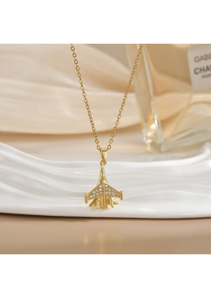 Yeni Kadın Yıldızlar ve Ay Köprücük Kemiği Zinciri Titanyum Çelik Renk Kaybetmez Çok Yönlü Kişilik Tasarım Duygusu Boyun Zinciri Hafif Lüks Stil (Yurt Dışından)