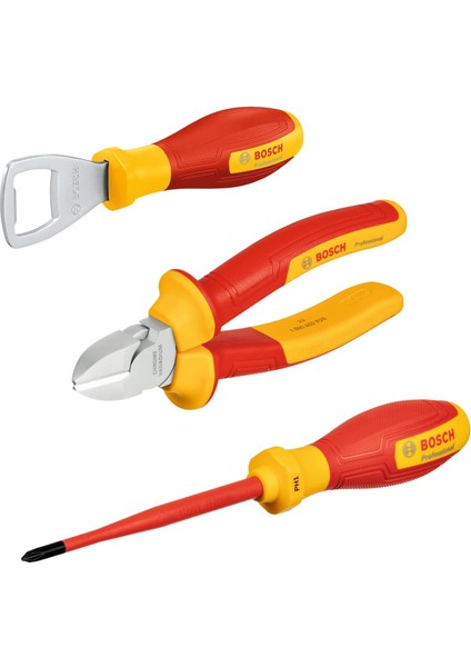 Profesyonel Vde El Aleti Seti 3 Parça (1x Şişe Açacağı; 1x Yıldız Tornavida Ph1 x 100MM; 1x Yan Keski 160MM; 1x L-Boxx Mini)