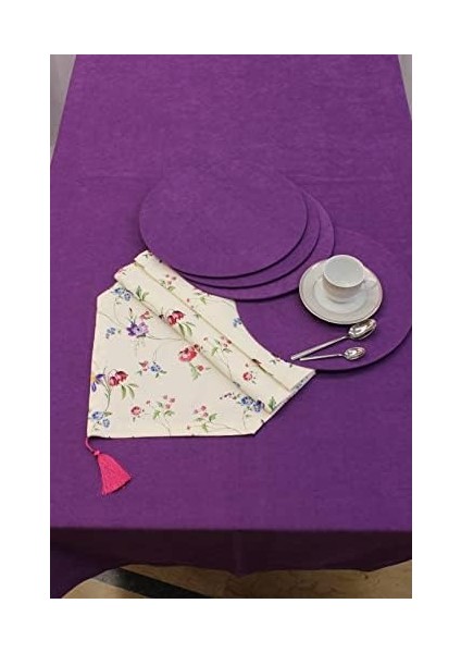 Çiçek Desenli Beyaz Zemin Arka Plan Baskılı Runner Servis 40X150 cm fiyatları