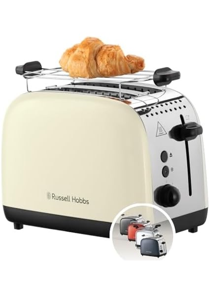 Hobbs Ekmek Kızartma Makinesi [2 Dilim Için] Colours Inox Krem (Ekstra Geniş Yuvalar, 6 Kademeli Hızlı Kızartma, Kaldırma ve Kontrol, Buz Çözme, Isıtma, 1600 W) Toaster 26551-56 modelleri