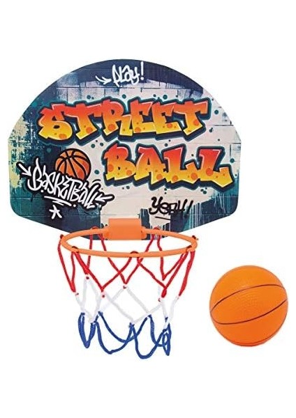 107406024 Basketbol Seti, Kapı Askılı, Tahta 27 x 5 x 21 Cm, Fileli Pota 15 Cm, Top 8,6 Cm, 3 Yaş ve Üzeri modelleri