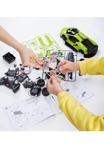 Rc Araba Kitleri Inşa Etmek Için, 1/18 Lamborghini Sian Supercar Montaj Bina Kiti Uzaktan Kumanda Ile, 72 Adet, Çocuklar ve Yetişkinler Için Kök Kitleri, Yaş 8 +, Yeşil fiyatları