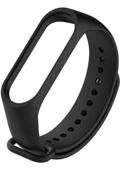 Mi Band 7 ile Uyumlu Saat Kayışı Ent Kaliteli Mi Band 7 ile Uyumlu Spor Saat Kontrast Renkli Termoplastik Siyah
