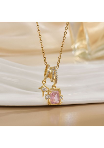 Yeni Kadın Yıldızlar ve Ay Köprücük Kemiği Zinciri Titanyum Çelik Renk Kaybetmez Çok Yönlü Kişilik Tasarım Duygusu Boyun Zinciri Hafif Lüks Stil (Yurt Dışından)