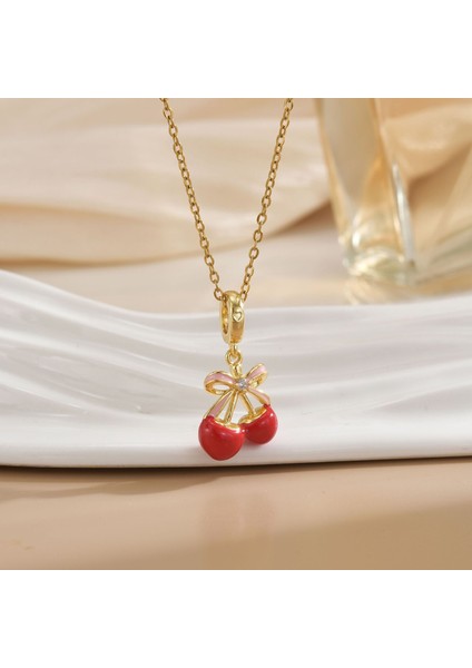 Yeni Titanyum Çelik Kolye Kadın Mizaç Mikro-Set Zirkonya Kişilik Kıdemli Köprücük Kemiği Duygusu Zincir Takı (Yurt Dışından)