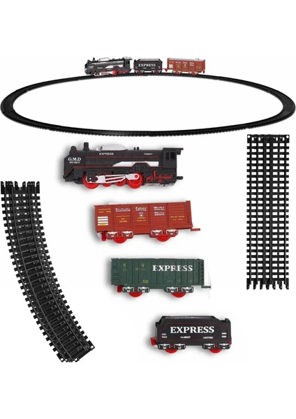 Vintage Express Işıklı Pilli Tren 18 Parça Oyun Seti modelleri