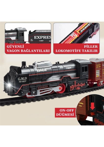 Vintage Express Işıklı Pilli Tren 18 Parça Oyun Seti fırsatları