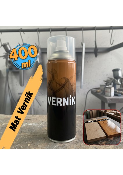Sprey Mat Vernik Ahşap Metal Tüm Yüzeyler İçin 400 ml İç Dış Mekan Koruma Katmanı Akrilik Esaslı