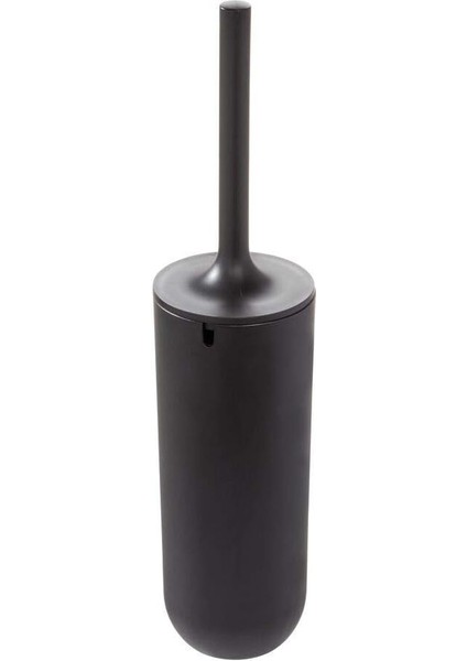 Tutuculu Tuvalet Fırçası, Plastik Dar Tuvalet Takımı, Bağımsız Tuvalet Fırçası Tutucu ve Silikon Kıllı Tuvalet Fırçası, Siyah 29567