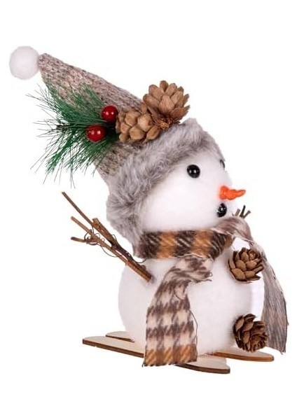 Yılbaşı Süsü Kardan Adam Kayak Yapan -Beyaz 17X4X17 Cm. modelleri